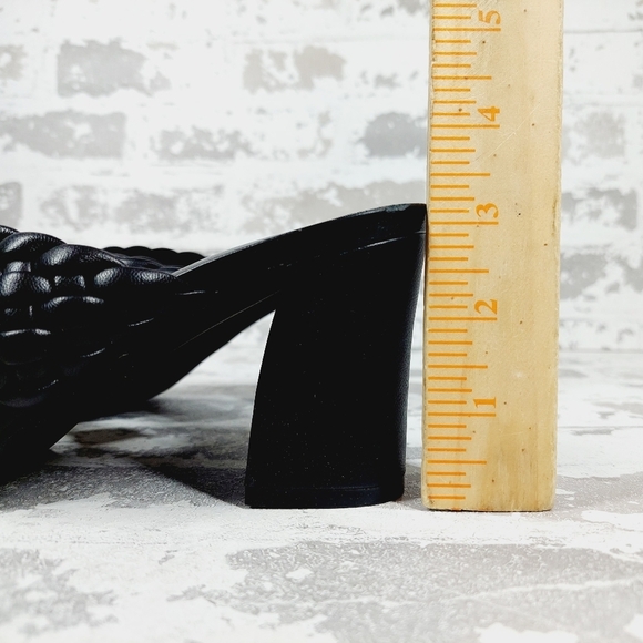 New Anne Klein  Woven Straps Block Heel Black Mule Slide Sandals K149 - Picture 2 of 12